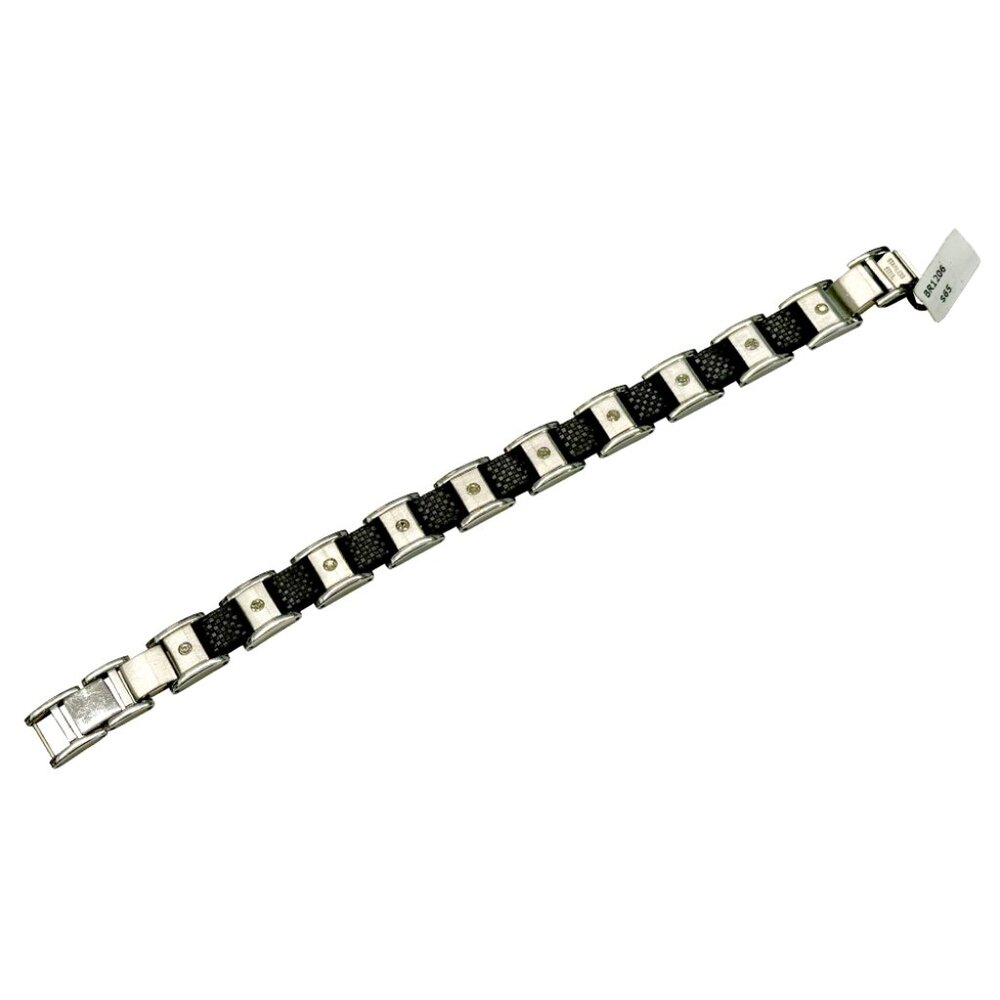 Inox Men's Stainless Steel Textured Link Bracelet